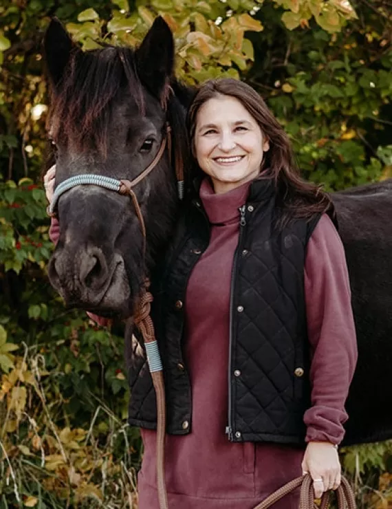 Jenn Pagone and Cordelia (therapy horse)